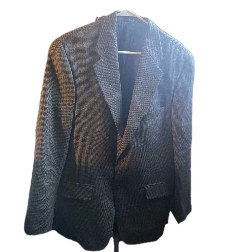 Vintage Ralph Lauren Wool Sport Coat Blazer 41R Brown Blue Houndstooth Canada